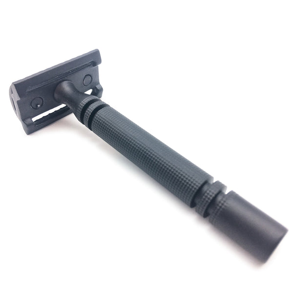 Black Double Edge Safety Razor w/5 disposable razor blades for wet shaving